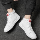 Brand New High Top Casual Shoes for Men Leather Lace Up Mens Trekking Shoes Men High Top Sneaker Big Size 37-45 *80806