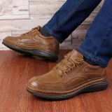Men Dress Shoes Genuine Leather Man Oxford Lace Up Men Casual Moccasins Comfortable Fashion Office Footwear Loafers Male %D1010