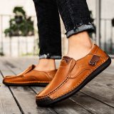 Business Formal Shoes 100% Cow Leather Casual Shoes Winter Men Loafers Slip on Fashion Moccasins Outdoor Tooling Shoes Size 48 %