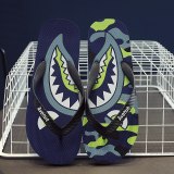 Summer Men's Street Style Flip-flops Sandals Shark Camouflage Printing Personalized Indoor Beach pool Slippers 38-45 Large Size