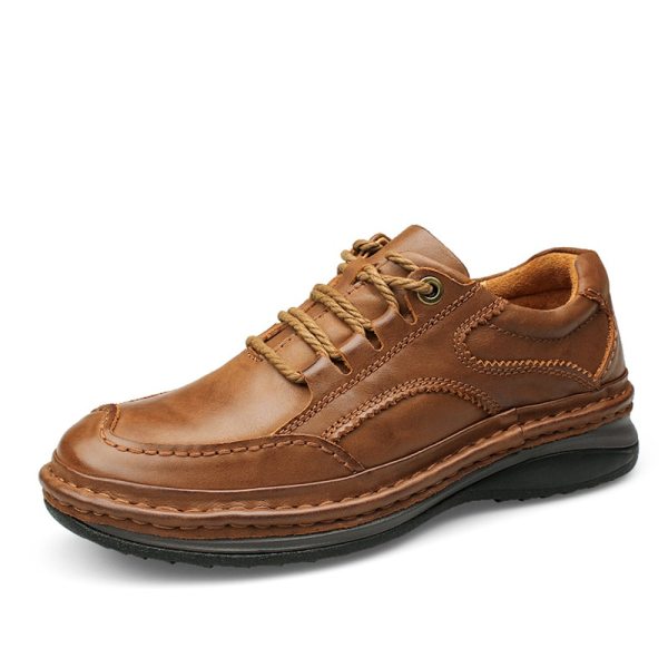 Men Dress Shoes Genuine Leather Man Oxford Lace Up Men Casual Moccasins Comfortable Fashion Office Footwear Loafers Male %D1010