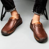 Business Formal Shoes 100% Cow Leather Casual Shoes Winter Men Loafers Slip on Fashion Moccasins Outdoor Tooling Shoes Size 48 %