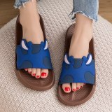 Women Slippers Cartoon Non-Slip Bathroom Slippers Open Toe House Slippers Thick Sole Slide Sandals Men Couple Children Shoes