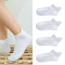 Socks Summer Thin Pure Cotton Boat Socks White Socks Boys and Girls Student Socks Baby Mesh Short Socks