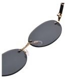 Popular Women Men Shades Oval Sun Glasses For Female Male Summer Traveling UV400 Rimless Sunglasses Round Fashion