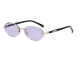 Popular Women Men Shades Oval Sun Glasses For Female Male Summer Traveling UV400 Rimless Sunglasses Round Fashion