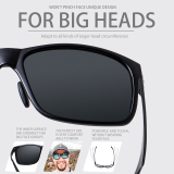 Sunglasses for Big Heads Men Retro Vintage Sun Glasses UV Protection Fishing Eyewear 8105