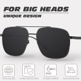 Polarized Aviator Big Sunglasses for Men Women Oversized Square Frame UV400 Protection Sun Glasses 8222
