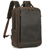 Fashion Crazy Horse Leather Backpack Real Cowskin Laptop Bagpack Computer Man Backpacks For Men Male Daypack Business School Bag