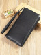 Men's first layer cowhide clutch bag Men's leather long wallet multi-functional causal fashion clutch bag long purse with strap