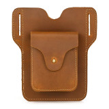 High Quality Leather Waist Pouch Wear On Belt Phone Pouch For Men Male Waist Bag Cool Fashion Vintage Waist Pack Fanny Pack