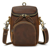 Uniqe Style Leather Shoulder Bag Crossbody Genuine Leather Men's Bags Phone Pouch Bag Outside Vintage Male Bag Dropshipping