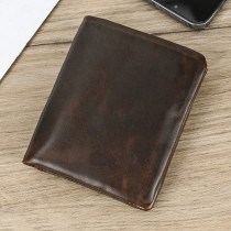 High Quality Genuine Leather Short Wallet For Men Woman Genuine Leather Coin Purse Male Female Befold Card Holder Leather Purse