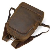 Dropshipping Hot Sale Leather Backpack For Men Male Genuine Leather Laptop Backpack Bag Crazy Horse Leather Male Travel Backpack