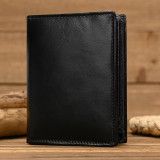 2025 New Style Men's Leather Wallet Real Cowskin Short Purse Dropshipping Popular Style Card Wallet Male Bifold Purse For Cards