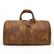 Men Vintage Crazy Horse Leather Travel Bag Big Real Leather Weekend Bag Zip Around Cow Leather Duffle Bag Hand Luggage Bag