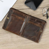 High Quality Genuine Leather Short Wallet For Men Woman Genuine Leather Coin Purse Male Female Befold Card Holder Leather Purse