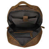Dropshipping Hot Sale Leather Backpack For Men Male Genuine Leather Laptop Backpack Bag Crazy Horse Leather Male Travel Backpack