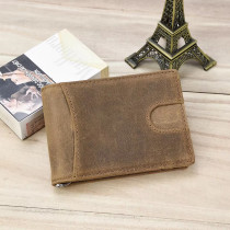 Men's clip wallet genuine cow leather multi-card cowhide wallet bifold coin wallet men card holder men clip purse for cash bill