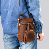 Uniqe Style Leather Shoulder Bag Crossbody Genuine Leather Men's Bags Phone Pouch Bag Outside Vintage Male Bag Dropshipping