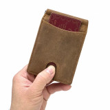 Men's clip wallet genuine cow leather multi-card cowhide wallet bifold coin wallet men card holder men clip purse for cash bill
