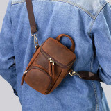 Uniqe Style Leather Shoulder Bag Crossbody Genuine Leather Men's Bags Phone Pouch Bag Outside Vintage Male Bag Dropshipping