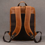 2024 New Fashion Leather Bagpack Bag 14 15.9 Laptop Backpack For Man Male Genuine Leather Men's Travel Bagpack Crazy Horse Skin