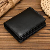 2025 New Style Men's Leather Wallet Real Cowskin Short Purse Dropshipping Popular Style Card Wallet Male Bifold Purse For Cards