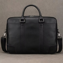 14“ Luxury Men Handbags Genuine Leather Shoulder Bag Crossbody Laptop Bag Layer Doctor Office Man Male Briefcase Tote Bag Black