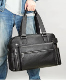 Men's Bag Business briefcase large computer handbag Leather travel crossbody bag Leather business trip work commuting tote bag