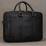 14“ Luxury Men Handbags Genuine Leather Shoulder Bag Crossbody Laptop Bag Layer Doctor Office Man Male Briefcase Tote Bag Black