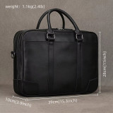 14“ Luxury Men Handbags Genuine Leather Shoulder Bag Crossbody Laptop Bag Layer Doctor Office Man Male Briefcase Tote Bag Black