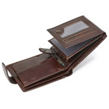 Top Grade Men's Leather Wallet Genuine Leather Short Purse Wallets Real Cowskin Men Purse Wallet For Credit Cards Cash Coins