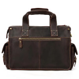 Leather Handbags for men male genuine leather business briefcase for man men's real cow skin shoulder bag tote bags brown