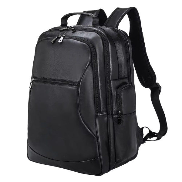 Thick cowhide backpack 17   laptop backpacks cowskin computer bag business travel leather backpack men's bagpack Big Capacity