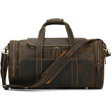 New Fashion Genuine Leather Men's Travel Bag Cowhide Luggage Bag For Man Crazy Horse Leather Crossbody Hand Luggage Shoulder Bag