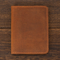 Retro Fashion Leather Passport Wallet Card Holder Bifold Men's Slim Wallets Genuine Leather Passport Holder Cover For Man Woman