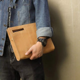 Newsbirds High Grade Large Clutch Bag Leather Men Brief Case Bag With Shoulder Strap Male Men's Document Bag Pouch Leather 30cm