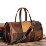 Men Women Leather Travel Bag for women men soft cowskin duffle bags leather hand luggage travel shoulder bags weekender Bag
