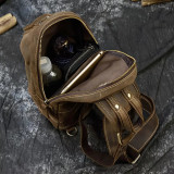 High Quality Small chest bag for men single shoulder backpack vintage fashion style chest bag pack 2020 hot men bags for sports