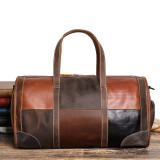 Men Women Leather Travel Bag for women men soft cowskin duffle bags leather hand luggage travel shoulder bags weekender Bag