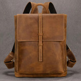 15.6 Inch Laptop Backpack Vintage Fashion Men Women Leather Backpack Travel Bag Male Female Leather Backpacks Daypack School Bag
