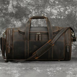 Big Capacity Leather Baggage Bag For Men Male Travel Bag Duffle Bags Weekender Bags On Luggage Over Night Handbags For Man