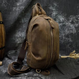 High Quality Small chest bag for men single shoulder backpack vintage fashion style chest bag pack 2020 hot men bags for sports