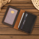 Retro Fashion Leather Passport Wallet Card Holder Bifold Men's Slim Wallets Genuine Leather Passport Holder Cover For Man Woman