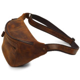 Newsbirds High Quality Vintage Leather Chest Bag Waist Bag Natural Cowskin Male Casual Bag Outdoor Small Bags For Men Waist Pack