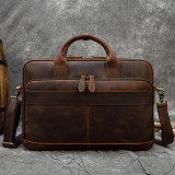 Soft Genuine Leather Briefcase Bag Men's Male business laptop bag 14 15.6 inch PC Computer Bag for men male shoulder bag