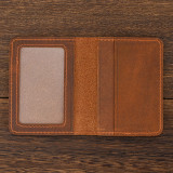 Retro Fashion Leather Passport Wallet Card Holder Bifold Men's Slim Wallets Genuine Leather Passport Holder Cover For Man Woman