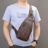 Luxury Designer Men's Leather Chest Bag Real Cowhide Men's Chest Packs Crossbody Male Bag Single Shoulder Bag Man Popular 2022