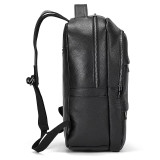 High Quality Men's Leather Backpack Bag For Men Male Travel Bag School Bag For Man Black Men's Bagpack 15.6 Inch Laptop Bag